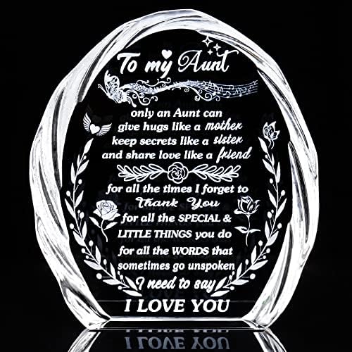 Crystal Keepsake Plaque for Aunt - Gifted by Niece Nephew