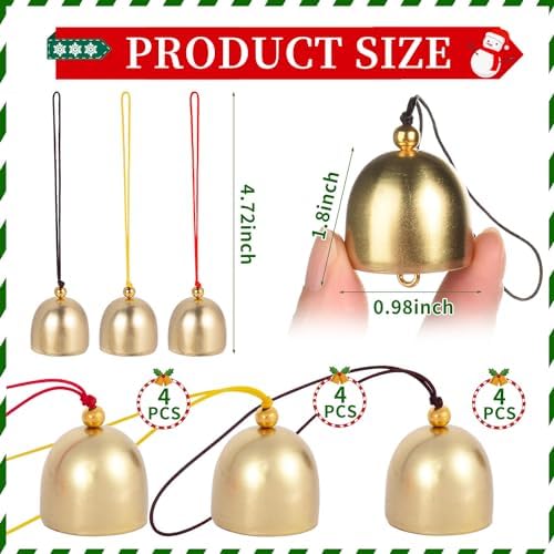 YGAOHF 12 Pcs Gold Bells with Hanging Rope