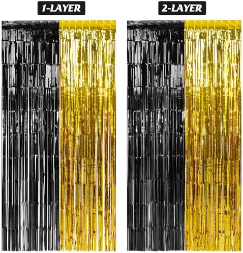Zachely 6 Pack Graduation Foil Fringe Curtain Backdrop Decorations