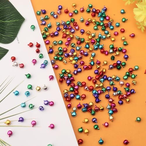 600PCS Multicolored Jingle Bells for Christmas Crafts
