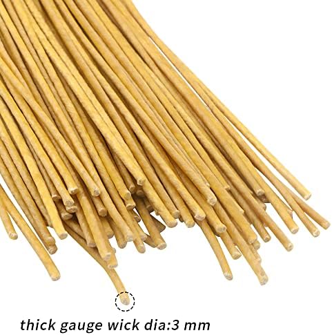 MILIVIXAY 100PCS 10 Inch Hemp Candle Wicks with Tabs and Stickers