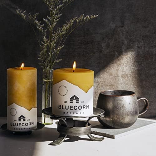 Bluecorn Beeswax 100 Pure Pillar Candles