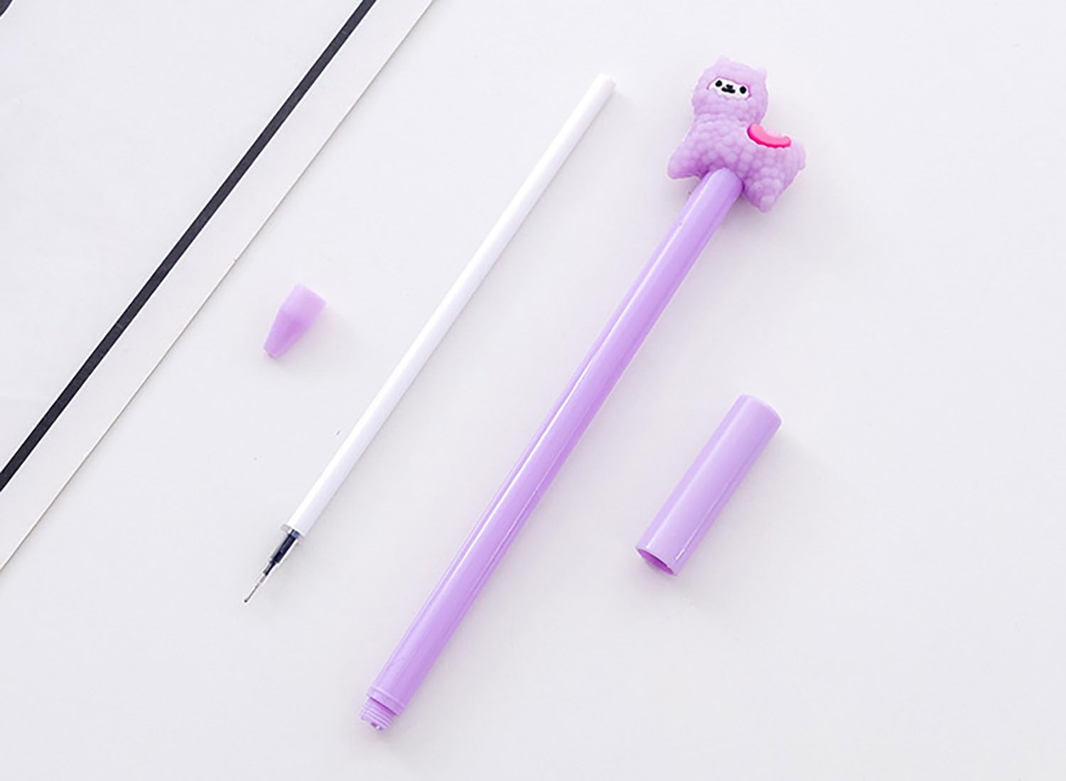 YYaaloa 28pcs Alpaca Shaped Gel Ink Pens 05mm Black