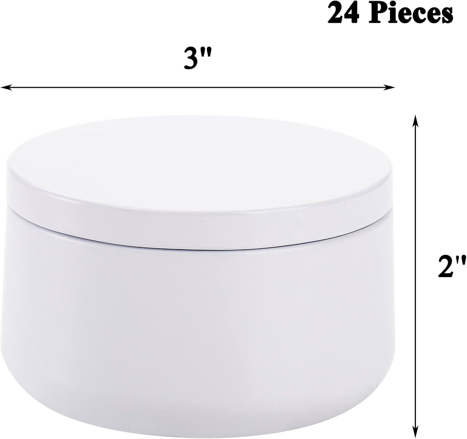 ZENFUN 24 Pack White Candle Tins with Lids
