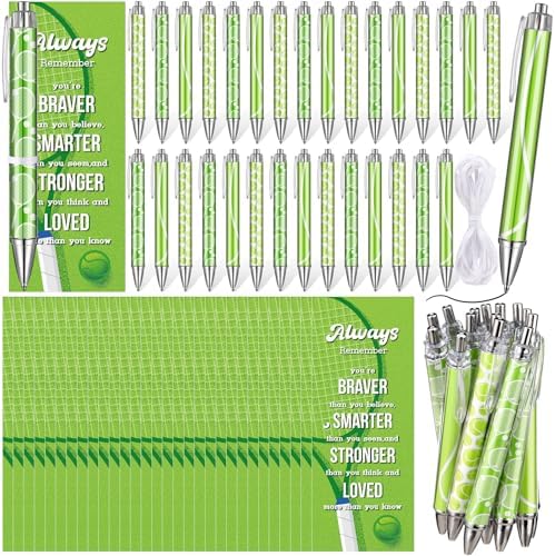 60 Pcs Tennis Party Favors Set with Pens and Cards