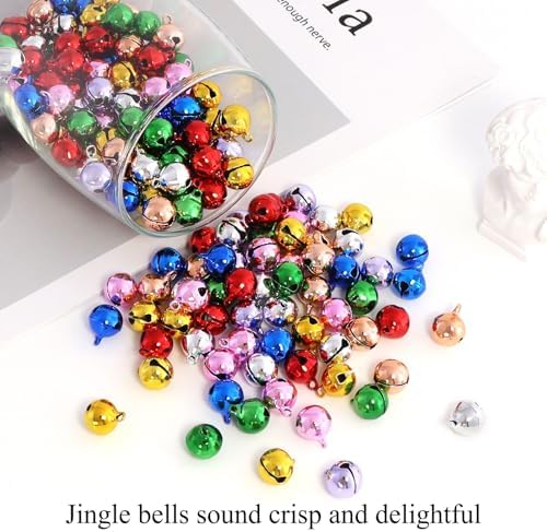 LIGHOON 120 Pcs 12 Inch Colorful Craft Bells