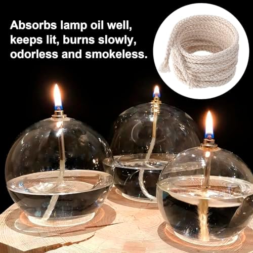 OIIKI 656 Ft Cotton Lamp Wicks for Candles and Lamps
