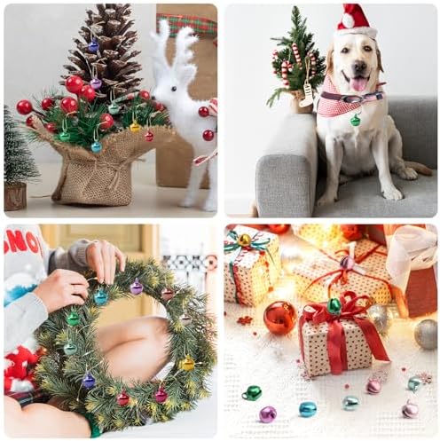 600PCS Multicolored Jingle Bells for Christmas Crafts