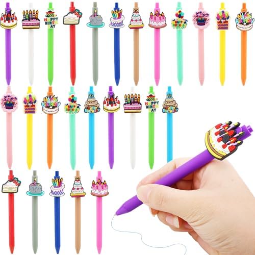 26 Pcs Cute Birthday Themed Ballpoint Pens