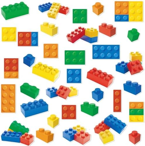 Seajan 72 Pcs Building Blocks Wall Cutouts Decorations