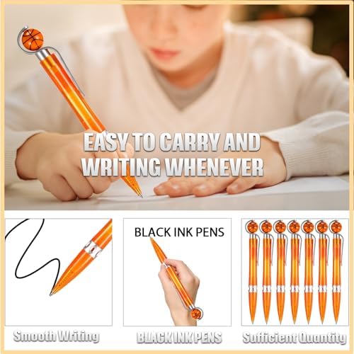 12Pcs Basketball Pens for Parties and School Supplies