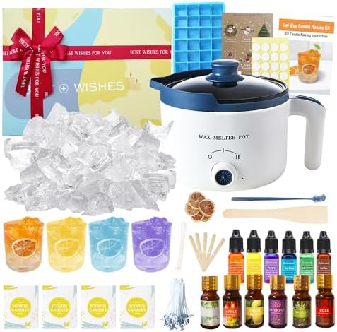 Gel Wax Candle Making Kit with Electric Melter and Accessories