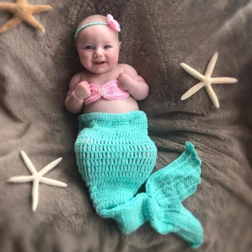 MG House Baby Mermaid Costume Set for Newborn Photography