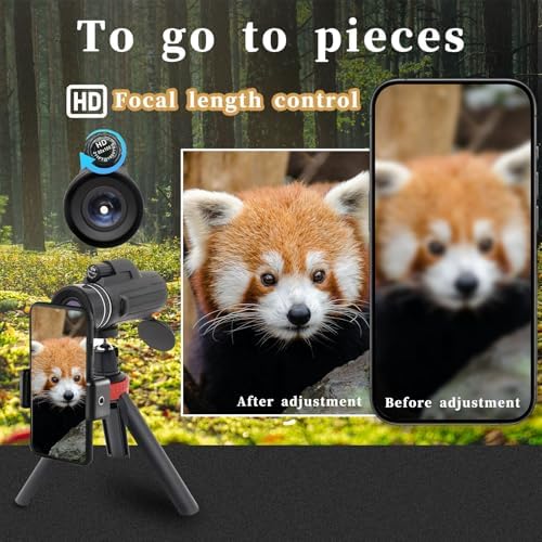 80x100 HD Monocular Telescope with Tripod and Phone Holder