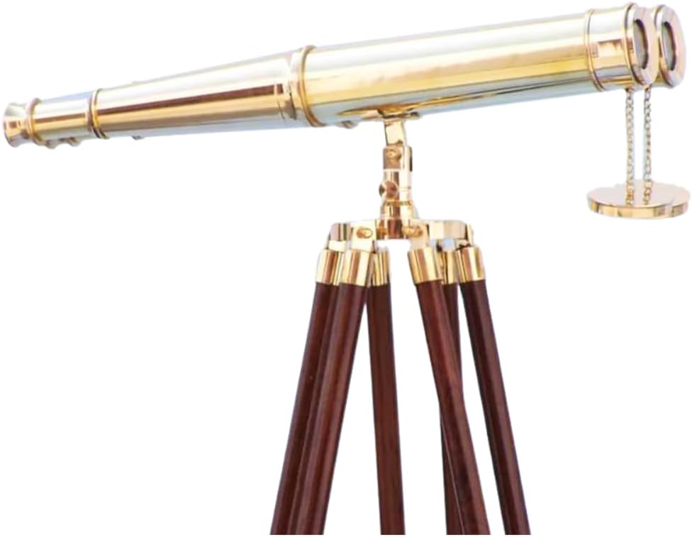 Nautical Floor Standing Brass Binoculars with Adjustable Tripod