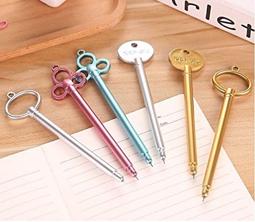 20 Pieces Novelty Key Gel Ink Pens Retro Style Black Ink Fine Point