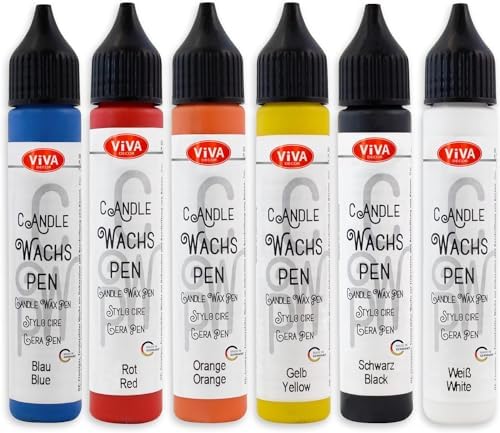 LM-Kreativ Rainbow Candle Painting Kit - 6 Pens for DIY Candle Art