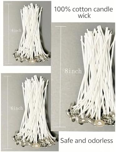Blsmzlb Candle Wicks Set 30Pcs 4Inch 6Inch 8Inch 100pcs Stickers 5pcs Holder
