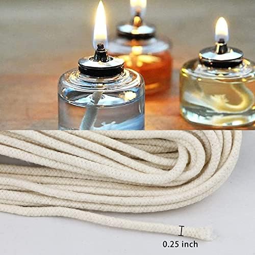 20 Pcs Ceramic Oil Lamp Holders with 50 Feet Cotton Wicks