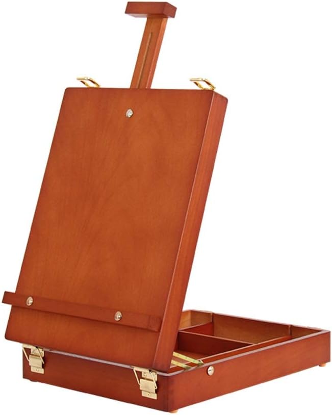 Red Canvas Display Stand Portable Drawer Storage Desktop Easel