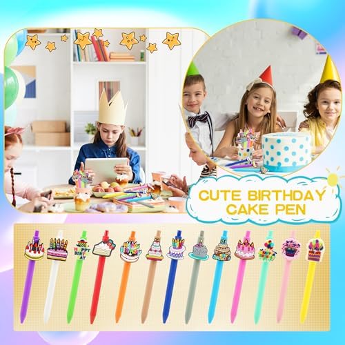 26 Pcs Cute Birthday Themed Ballpoint Pens