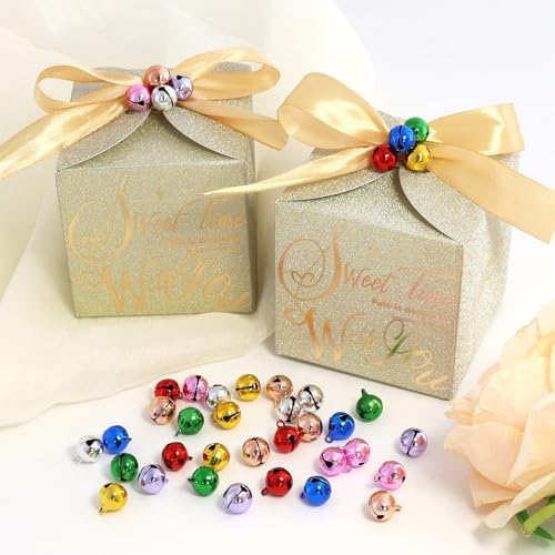 LIGHOON 120 Pcs 12 Inch Colorful Craft Bells