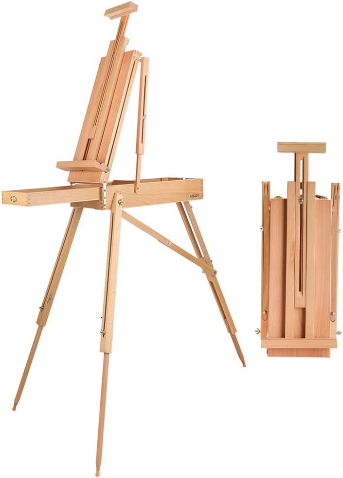 Adjustable Folding Artist Easel with Drawer for Studio and Outdoor Use