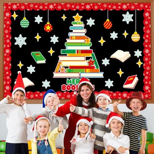 Christmas Bulletin Board Decoration Set with 74pcs Decorations