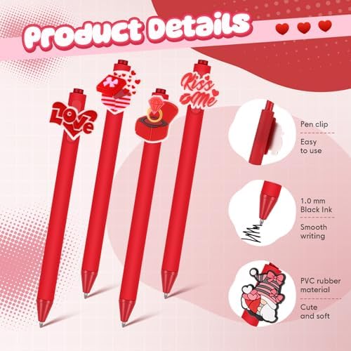 24 Pcs Cute Valentine Pens for Kids and Students