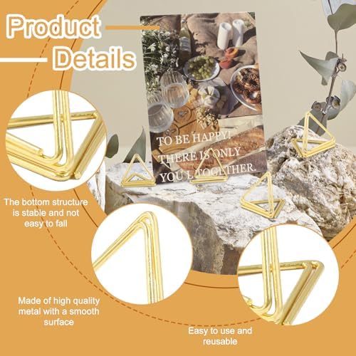 100 Pack Gold Place Card Holders Triangle Shape