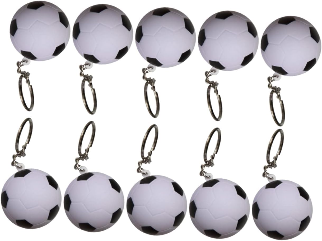 20pcs Soccer Design Retractable Pens Keychain Set