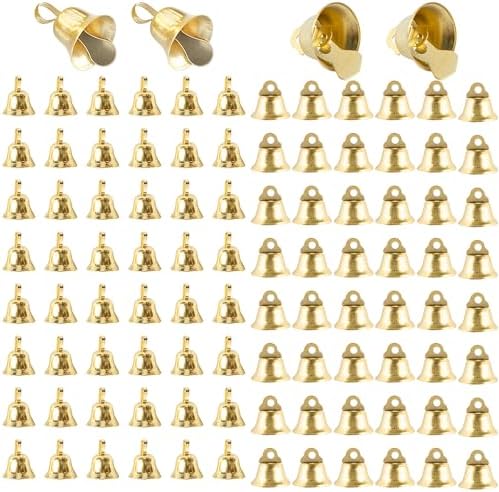 100 Pack Gold Mini Bells for Christmas Decoration