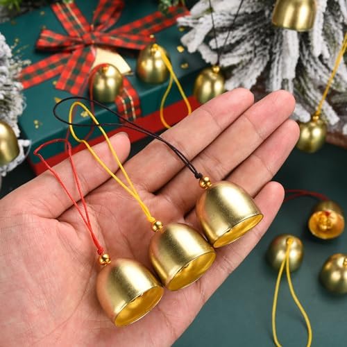 YGAOHF 12 Pcs Gold Bells with Hanging Rope