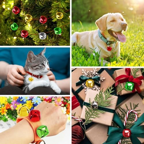 LIGHOON Jingle Bells 1 Inch Metal Craft Decor 50 Pcs