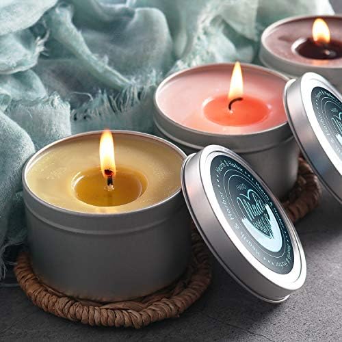 Hearth Harbor Tin Candle Jars - 8 Ounces 24 Pieces Artistic Floral