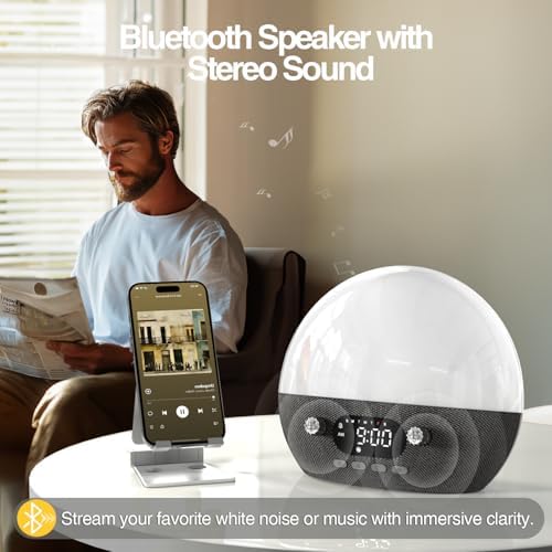 MOMILLA Sunrise Alarm Clock with Bluetooth Speaker