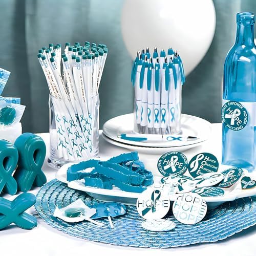 Fun Express Teal Ribbon Grip Pens - 24 Pack