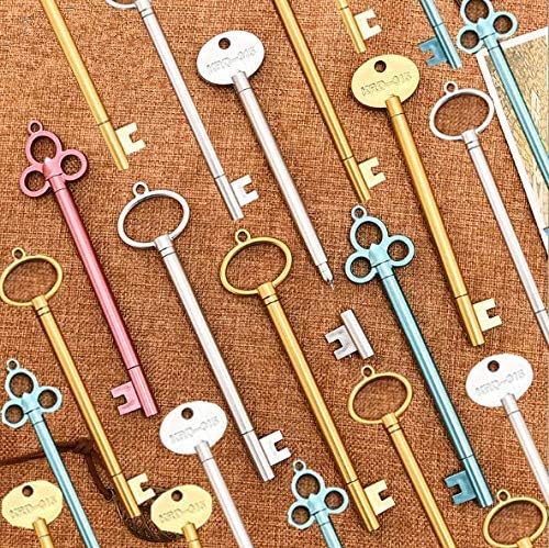 20 Pieces Novelty Key Gel Ink Pens Retro Style Black Ink Fine Point