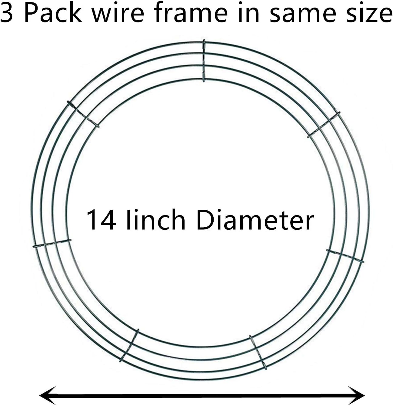 Stark 3 Pack Green Wire Wreath Frames for Crafts