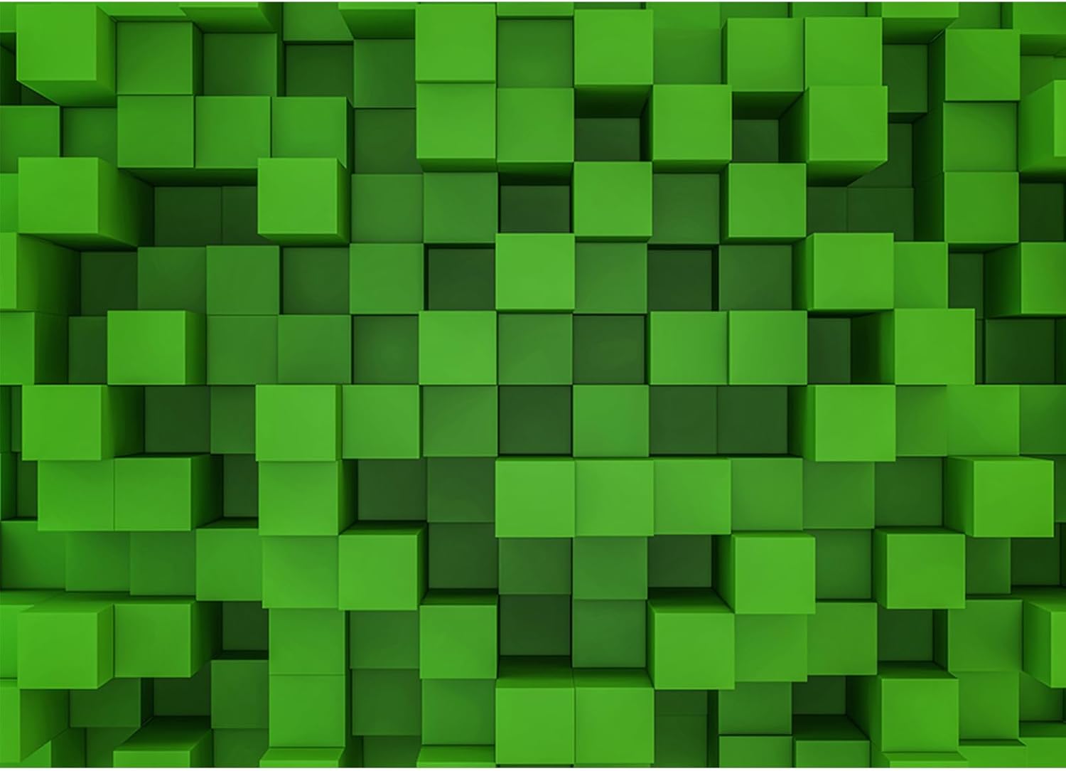 7x5 Ft Green Cube Pattern Photo Backdrop for Parties and Events
