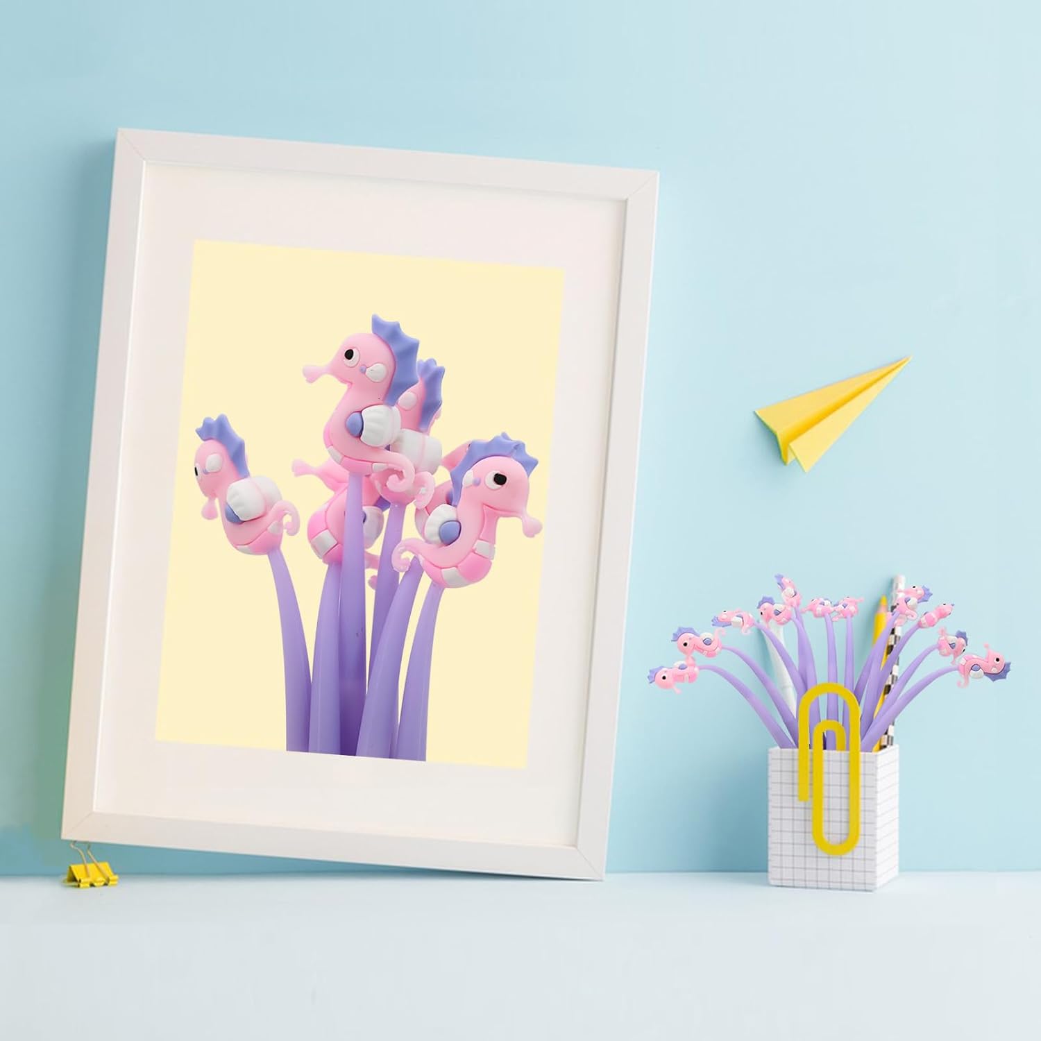12 PCS Kawaii Seahorse Shaped Gel Pens