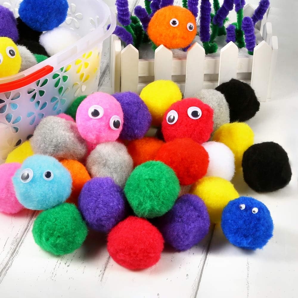 Pllieay 120Pcs 2 Inch Assorted Pom Poms for Crafts