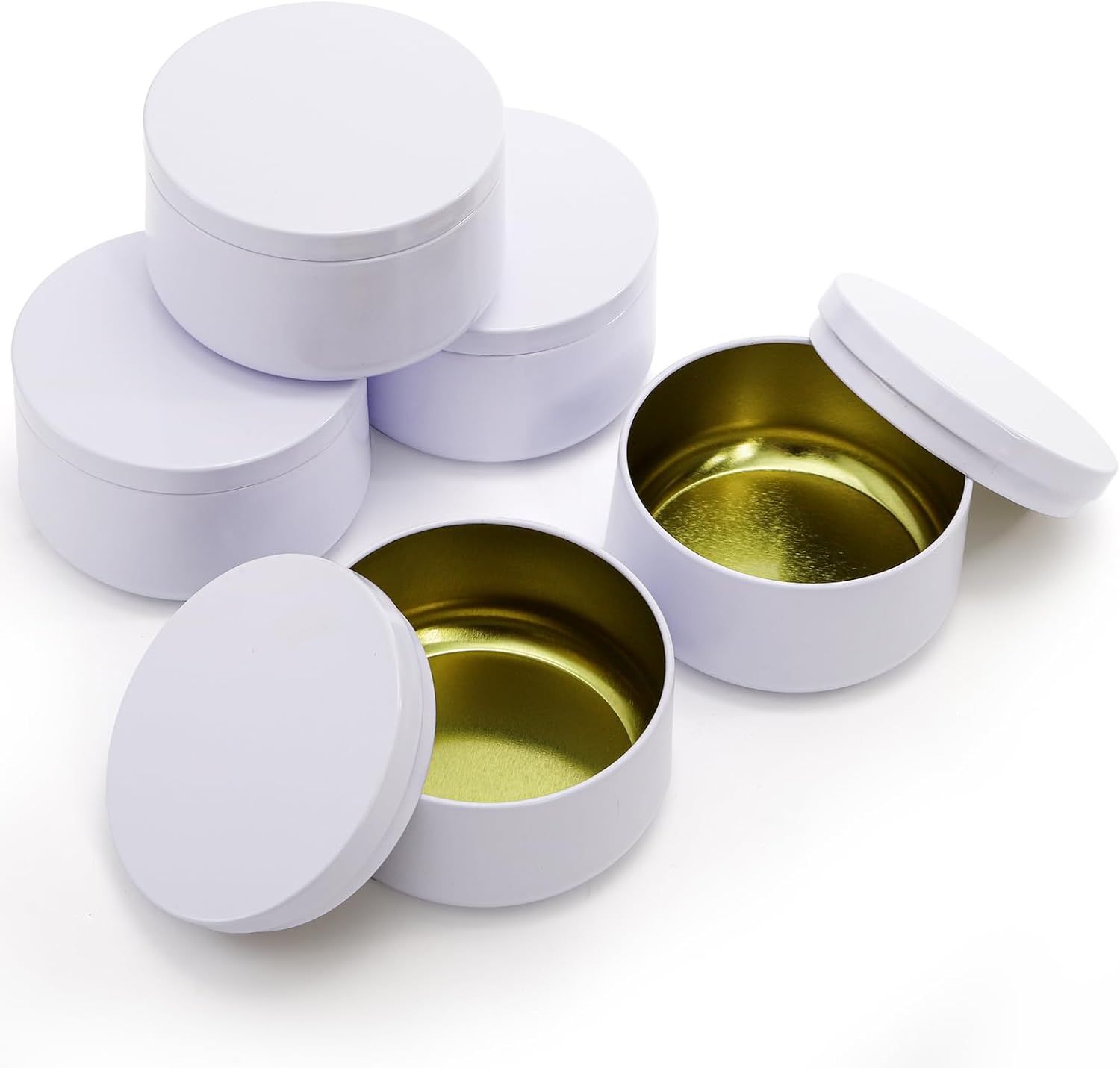 ZENFUN 24 Pack White Candle Tins with Lids