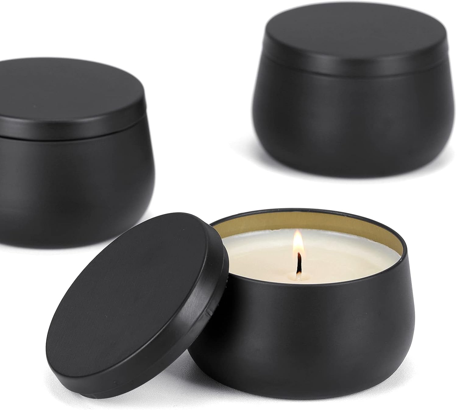 24 Pack 8oz Black Candle Jars With Lids