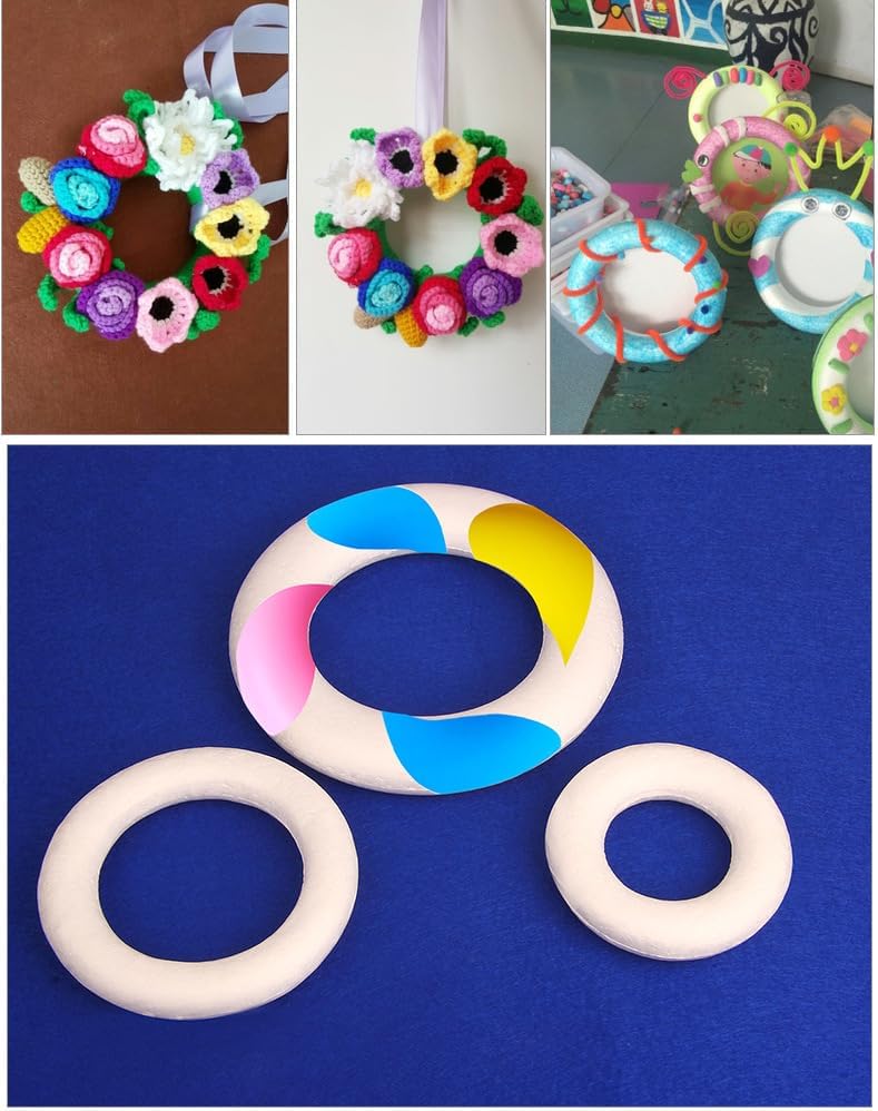 Crafare 118 Inch Foam Wreath Forms 4 Pack