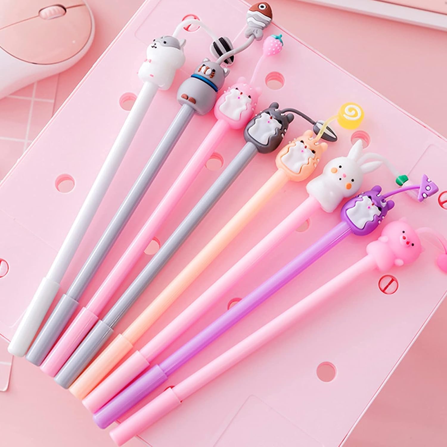 COMAIK 16 Pcs Cartoon Animal Gel Ink Pens for Kids