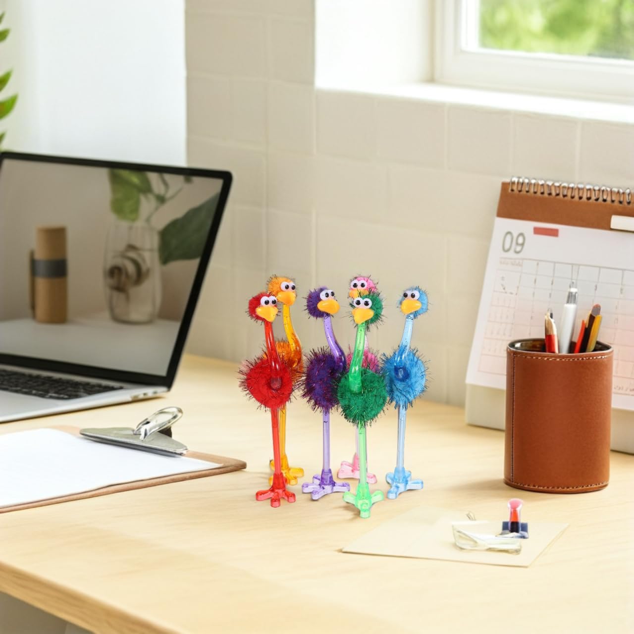 TOYANDONA 24pcs Ostrich Flamingo Pens for Kids