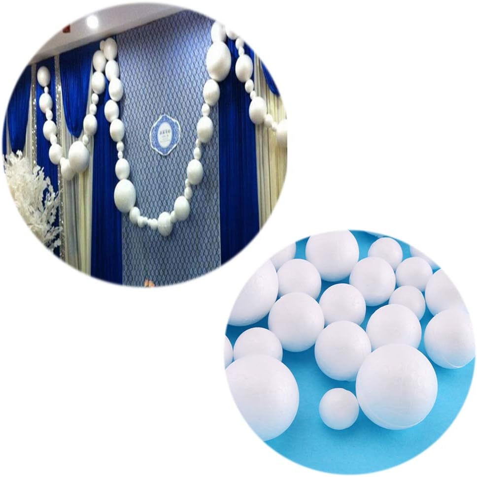 50 Pack 1 Inch White Craft Foam Balls for DIY Crafts