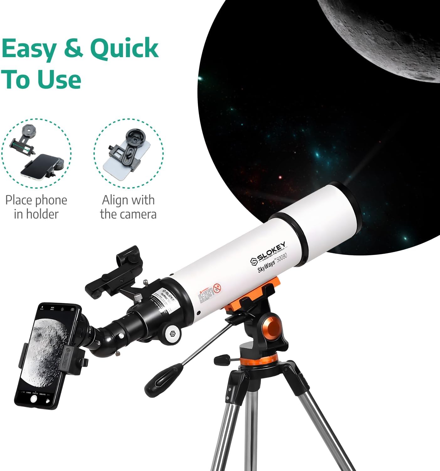 Slokey Discover The World Telescope for Astronomy for Adult Beginners