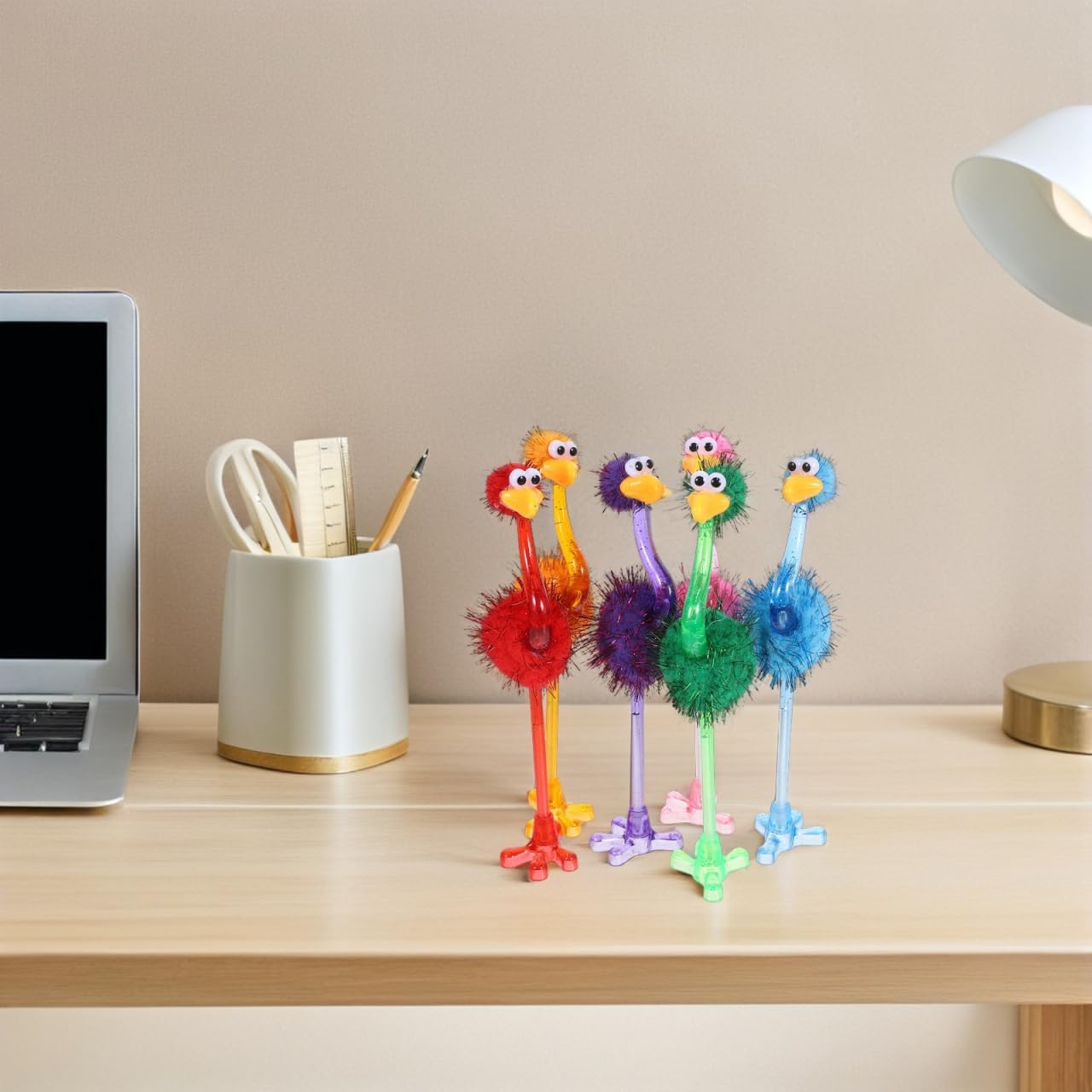 TOYANDONA 24pcs Ostrich Flamingo Pens for Kids